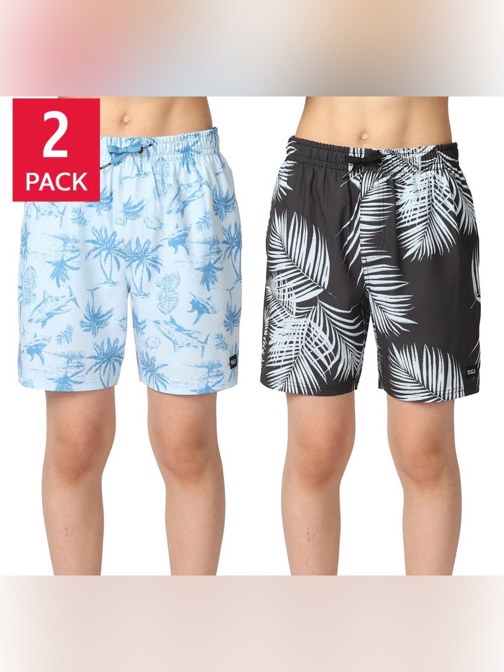 Boys RVCA 2PK Swim Shorts Size XS 5/6